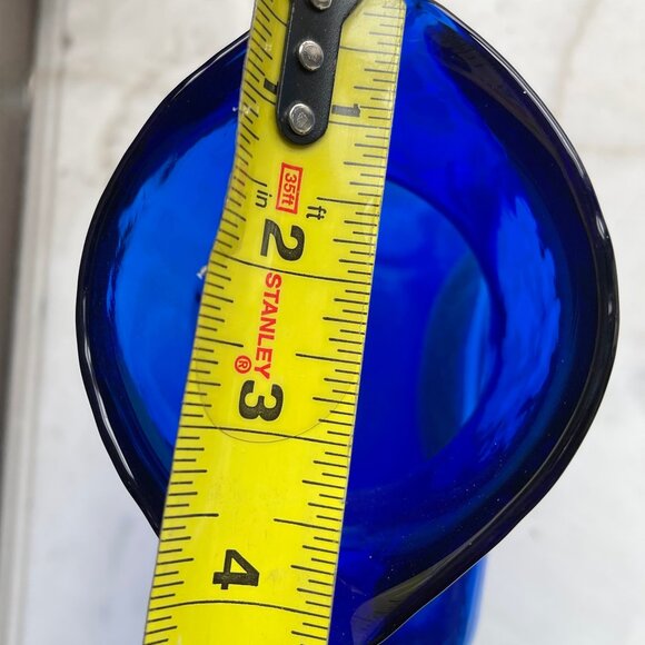 Cobalt Blue Blenko 384 double Spout Pitcher Vintage - Picture 6 of 7